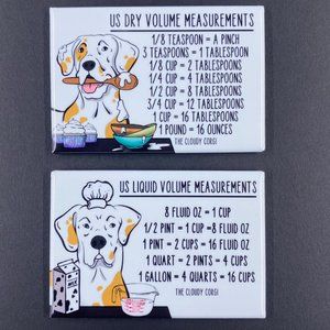 Fawnequin Great Dane Dog Measuring Chart Magnet Set Kitchen Cooking Baking Guide